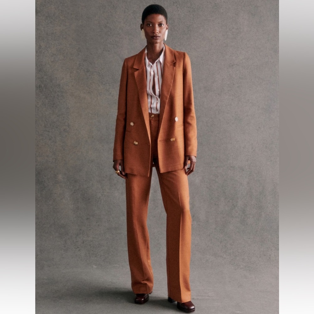 Sezane Martin Trousers - Caramel - Size 10 - Picture 4 of 6